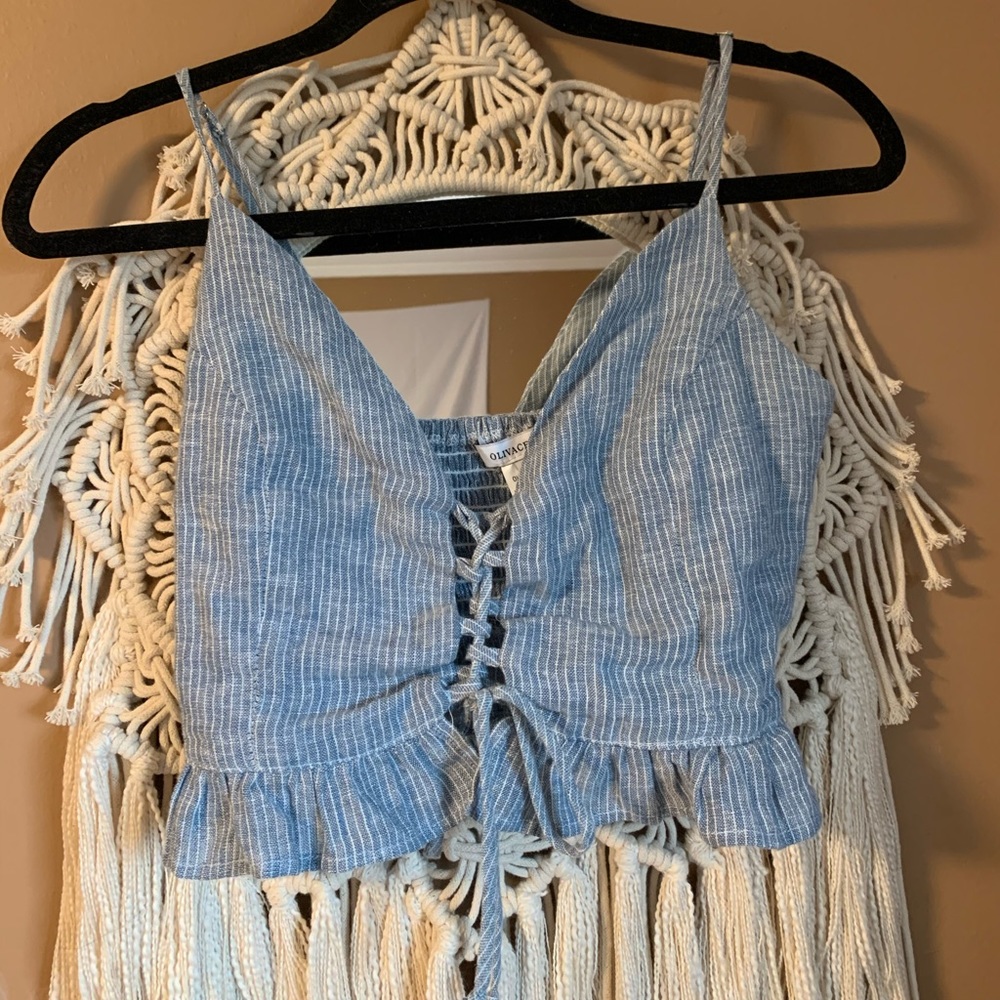 Blue and White Stripped Top